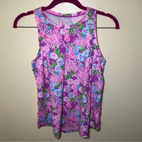 LILLY PULITZER Luxletic Westley floral tropical Tank top size XS - Picture 3 of 9
